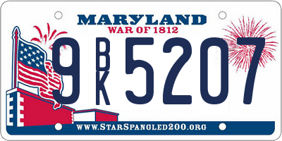 MD license plate 9BK5207