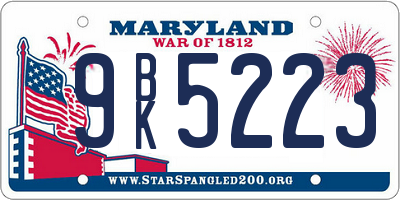 MD license plate 9BK5223