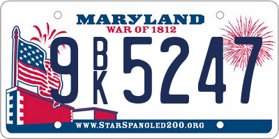 MD license plate 9BK5247