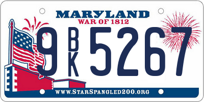 MD license plate 9BK5267