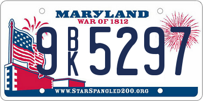MD license plate 9BK5297
