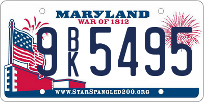 MD license plate 9BK5495