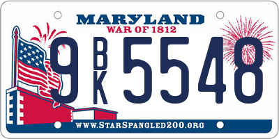 MD license plate 9BK5548