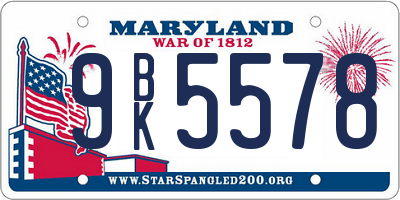MD license plate 9BK5578