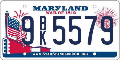 MD license plate 9BK5579
