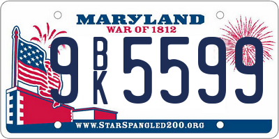 MD license plate 9BK5599