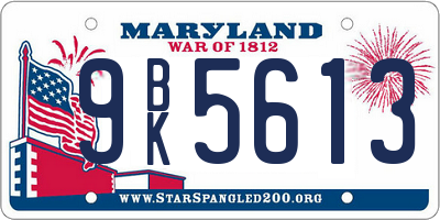 MD license plate 9BK5613
