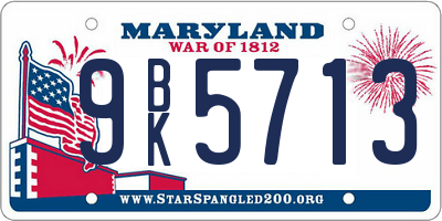 MD license plate 9BK5713