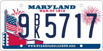 MD license plate 9BK5717
