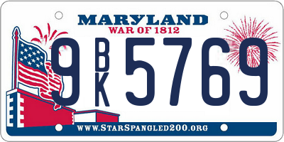 MD license plate 9BK5769