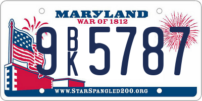 MD license plate 9BK5787
