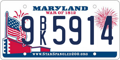 MD license plate 9BK5914