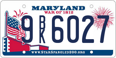 MD license plate 9BK6027