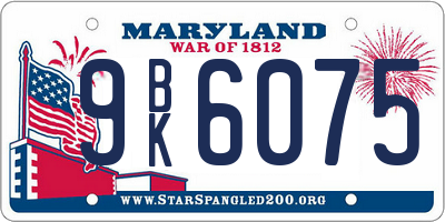 MD license plate 9BK6075