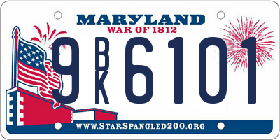 MD license plate 9BK6101