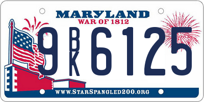 MD license plate 9BK6125