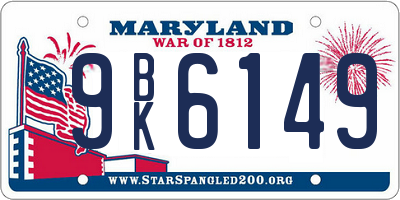 MD license plate 9BK6149