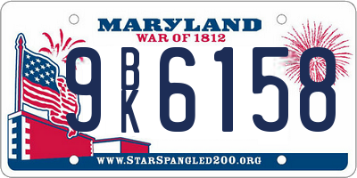 MD license plate 9BK6158