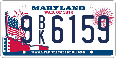 MD license plate 9BK6159