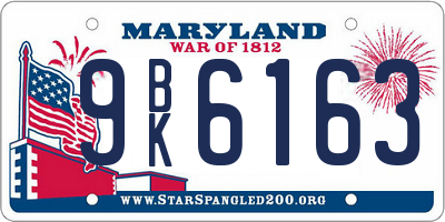MD license plate 9BK6163