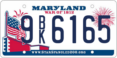 MD license plate 9BK6165
