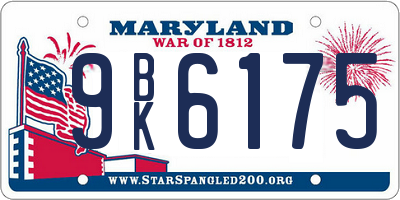MD license plate 9BK6175