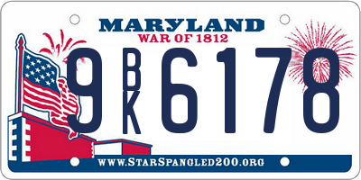 MD license plate 9BK6178