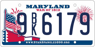 MD license plate 9BK6179