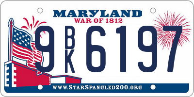 MD license plate 9BK6197