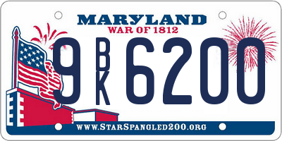 MD license plate 9BK6200