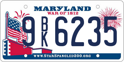 MD license plate 9BK6235