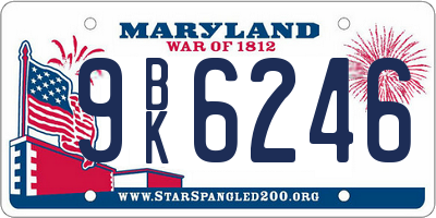 MD license plate 9BK6246