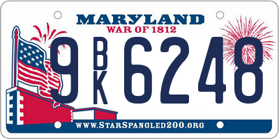 MD license plate 9BK6248