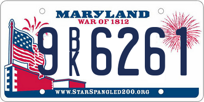MD license plate 9BK6261