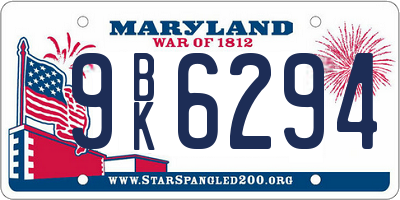 MD license plate 9BK6294