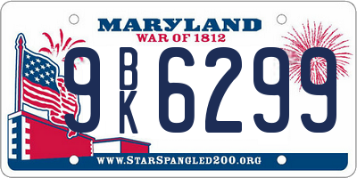 MD license plate 9BK6299