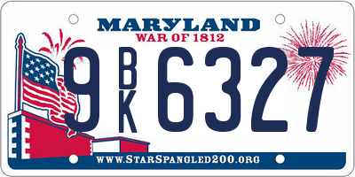 MD license plate 9BK6327