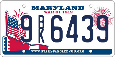 MD license plate 9BK6439