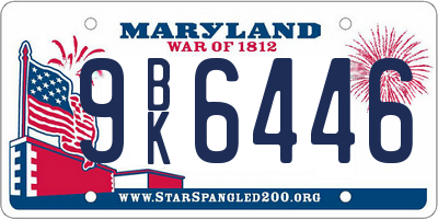 MD license plate 9BK6446