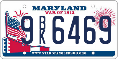 MD license plate 9BK6469