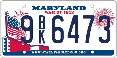 MD license plate 9BK6473