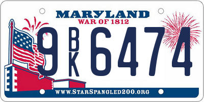 MD license plate 9BK6474