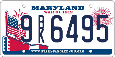 MD license plate 9BK6495