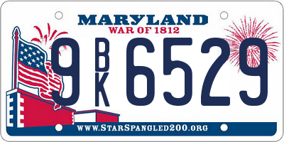 MD license plate 9BK6529