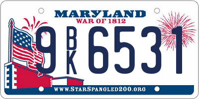 MD license plate 9BK6531