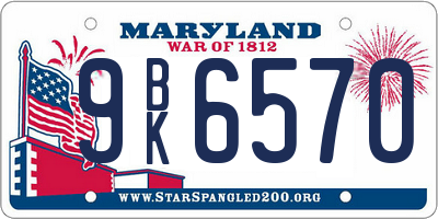 MD license plate 9BK6570