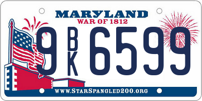 MD license plate 9BK6599