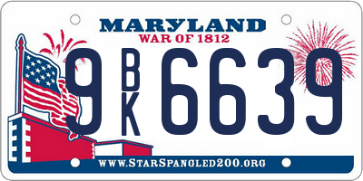 MD license plate 9BK6639