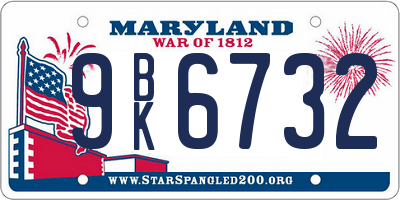 MD license plate 9BK6732
