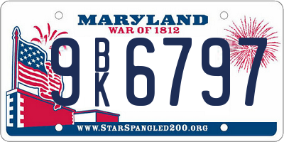 MD license plate 9BK6797